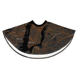 Custom dark gray Map Skirt featuring copper street map details.