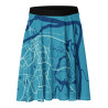 Custom teal Map Skirt featuring a detailed coastal street map design, shown on a white background with a black waistband.