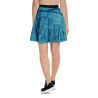 Back view of a Custom teal Map Skirt featuring a coastal street map design and black waistband.