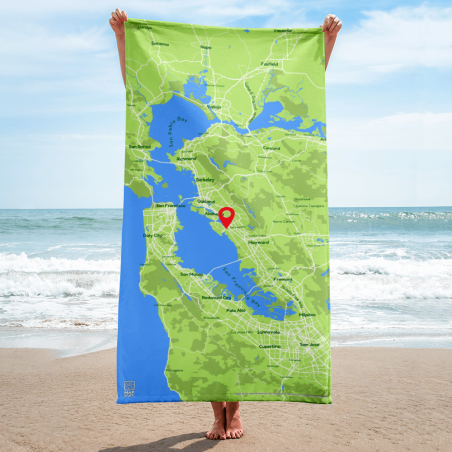 Custom Map Swim Towel with Personalized Location | MapStuff