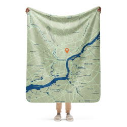 Custom Map Blanket with Personalized Location | MapStuff